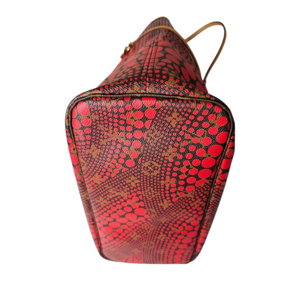 LOUIS VUITTON Neverfull Kusama MM Tote Waves Red Polka Dot Shoulder Bag LDT EDTN - Picture 14 of 16